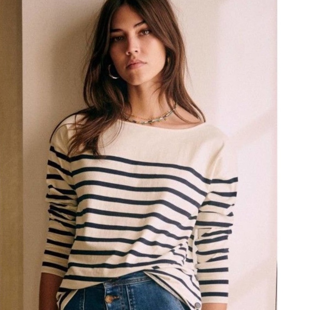 Sezane Noan Mariniere Striped Shirt Size Small